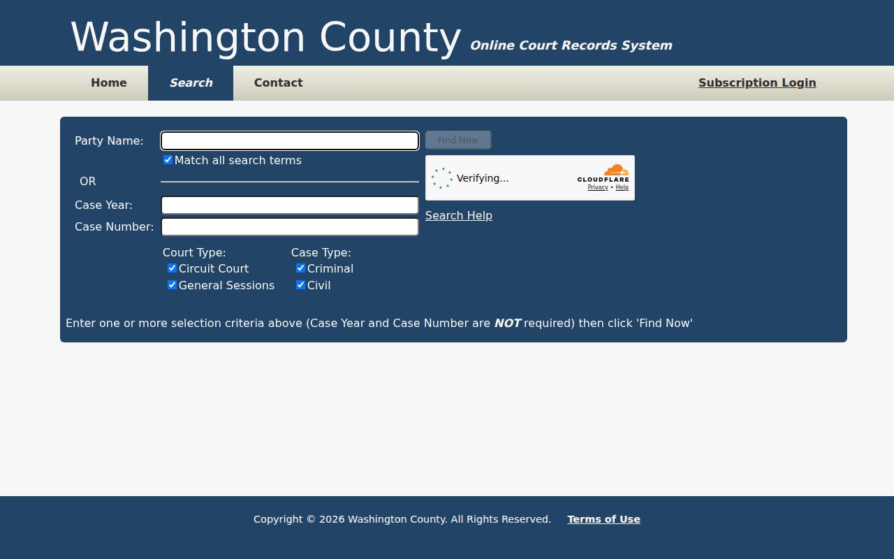 Johnson City people search using Washington County court records