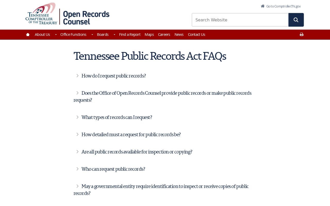 Johnson City public records guidance under the Tennessee Public Records Act
